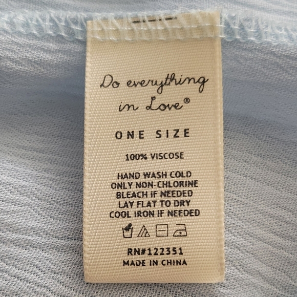 Do Everything In Love baby blue open duster shaw kimono coverup. O/S - Picture 5 of 5